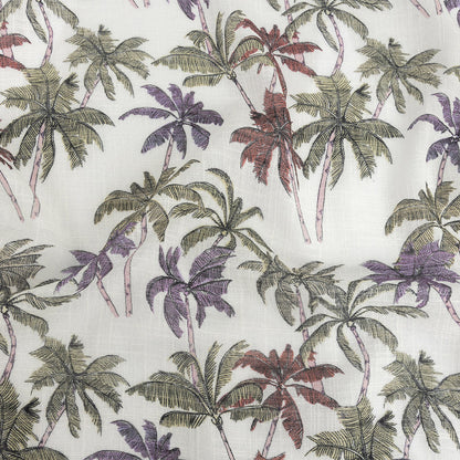 Mood Exclusive Purple and Red Casual Coronation Cotton and Viscose Gauze
