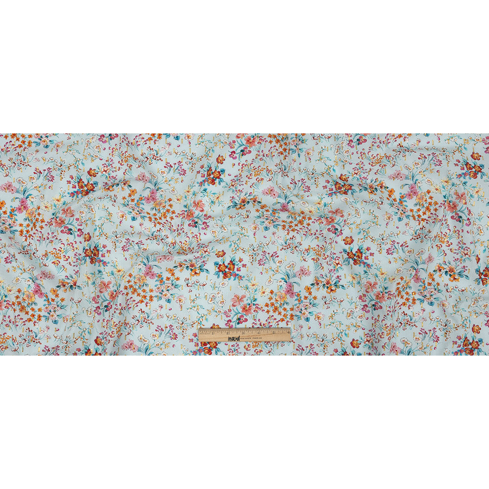 Cotton Voile Print with Metallic Dots - Baby Blue Floral - Mood Exclusive Celestial Serendipity Full