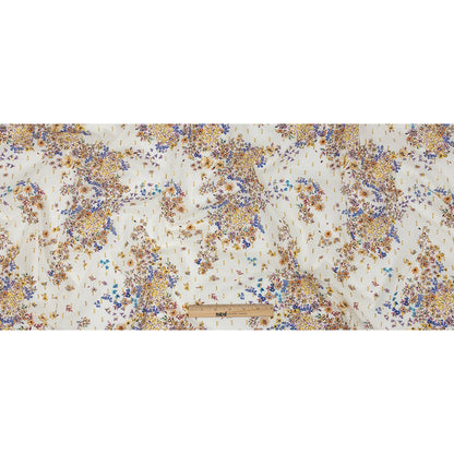 Cotton Voile Print with Metallic Dots - White and Yellow Floral - Mood Exclusive Fragrant Fields Full
