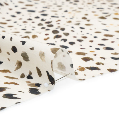 Cotton Poplin - Cream and Brown Animal Spots - Mood Exclusive Dappled Daring Print Detail