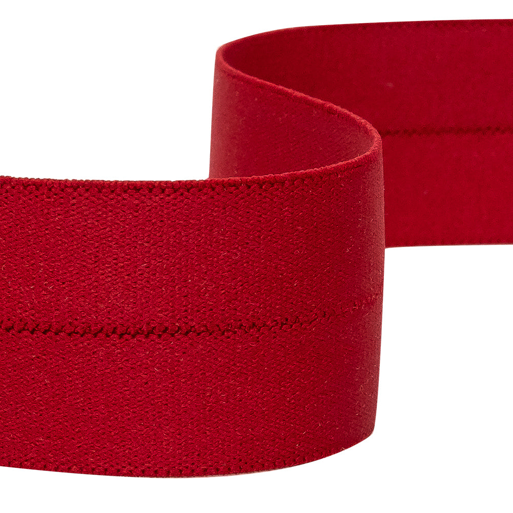 Italian Red Foldover Elastic Trim - 1.2" Detail