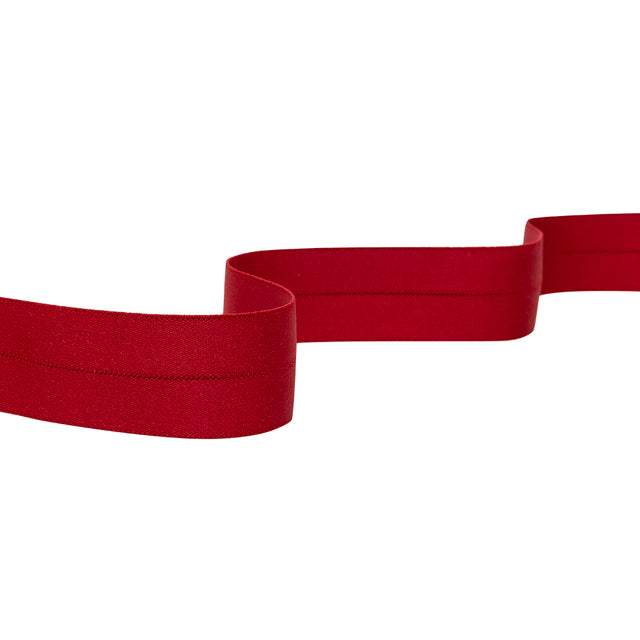 Italian Red Foldover Elastic Trim - 1.2"