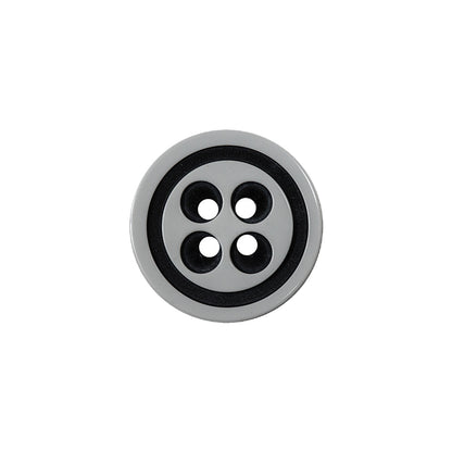 Black and White Bold 4-Hole Plastic Button - 28L/18mm