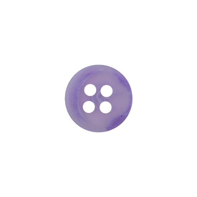 Transparent and Lilac Swirl 4-Hole Low Convex Top Button - 20L/12.5mm