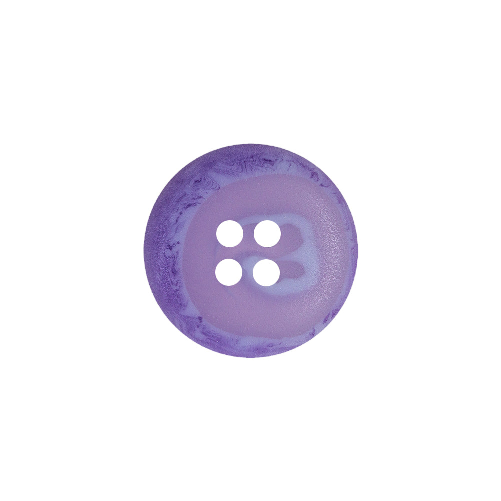 Transparent and Lilac Swirl 4-Hole Low Convex Top Button - 28L/18mm Detail