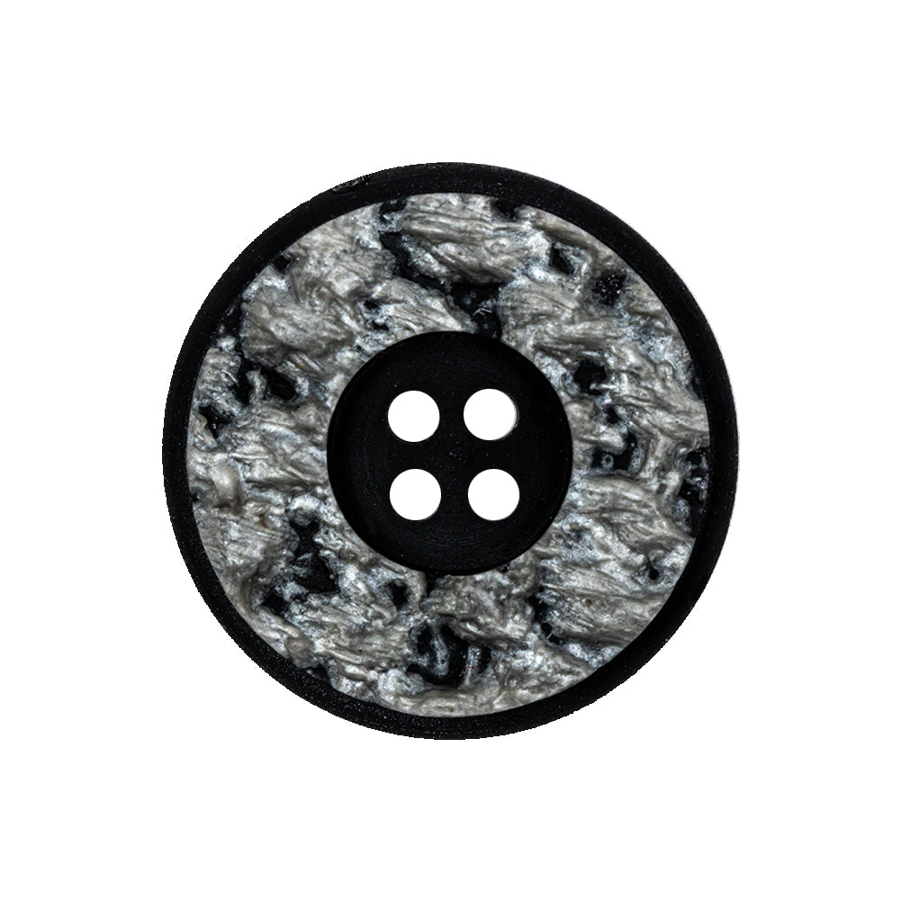Steeple Gray and Peat 4-Hole Molded Plastic Button - 40L/25.5mm