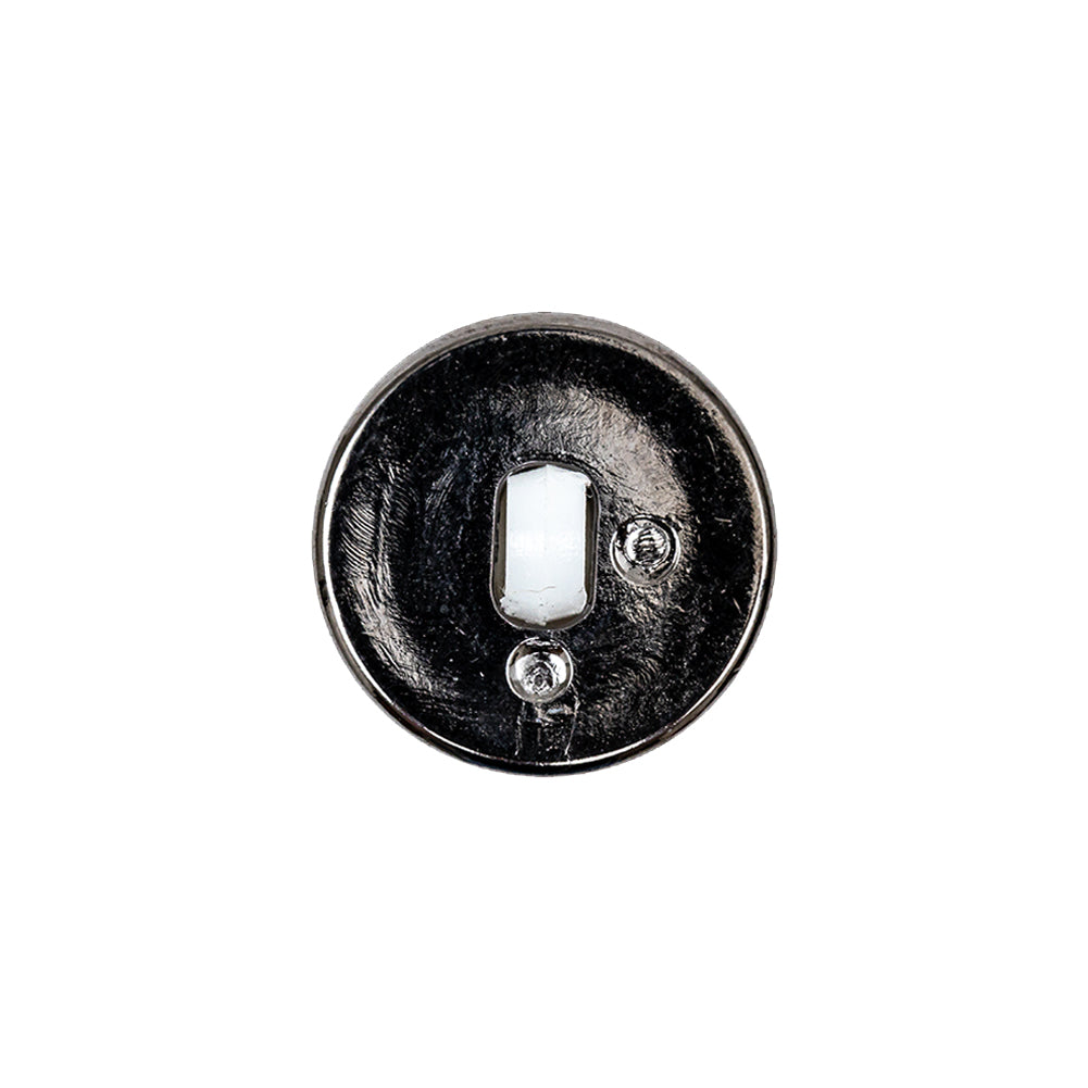White and Gunmetal 2-Piece Faceted Shank Back Button - 30L/19mm Detail