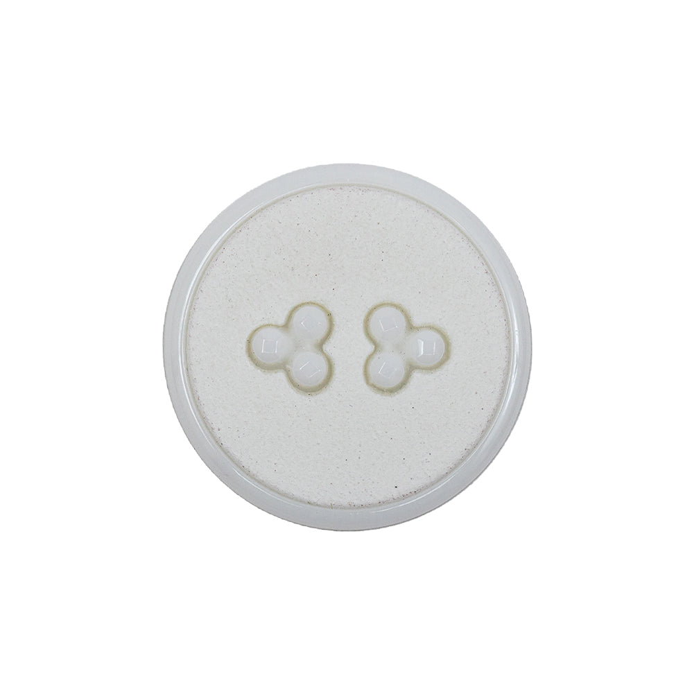 White Matte and Shiny Shank Back Plastic Button - 36L/23mm
