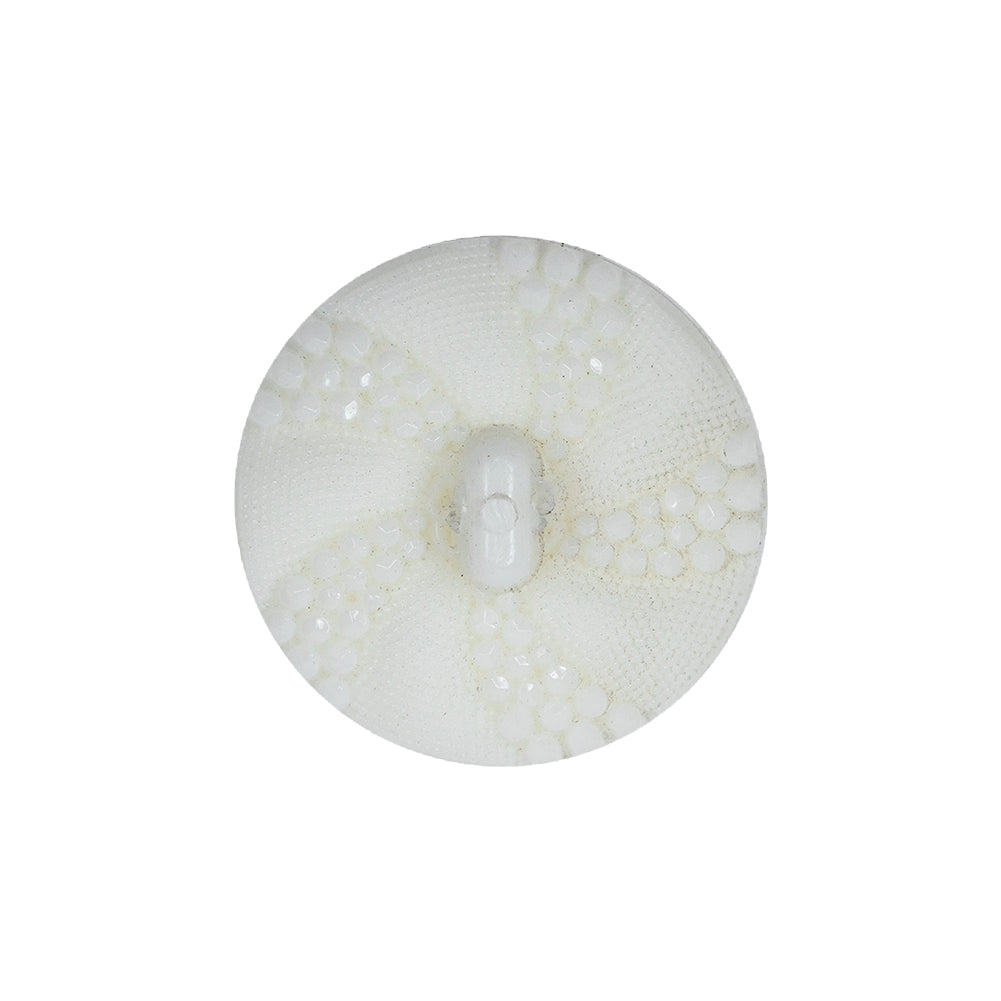 White 2-Sided Bevel Cut Shank Back Plastic Button - 36L/23mm Detail