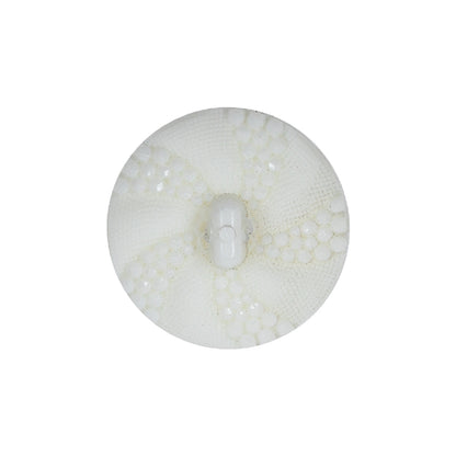 White 2-Sided Bevel Cut Shank Back Plastic Button - 36L/23mm Detail
