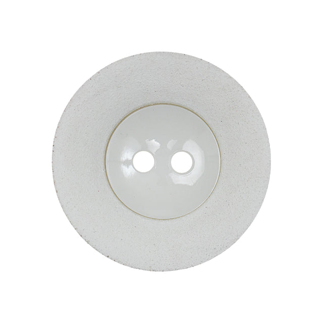 White Shiny Two-Hole Button with Matte Textured Concaving Rim - 44L/28mm