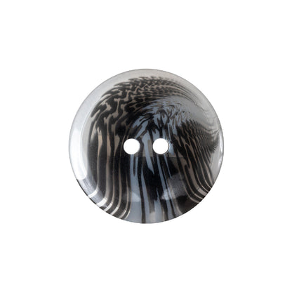 Gray and Phantom Black Translucent Swirl 2-Hole Channel Style Plastic Button - 36L/23mm Detail