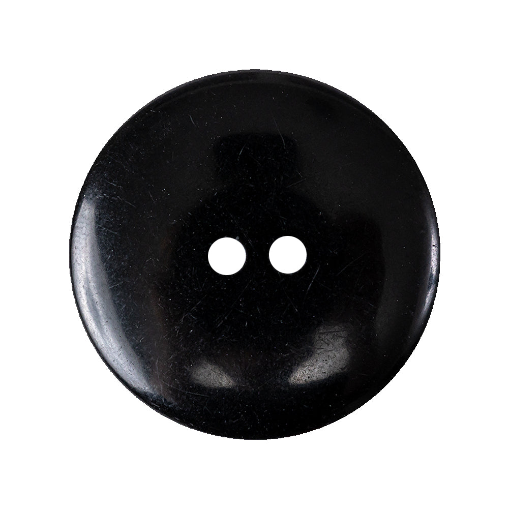 Carbon Black 2-Hole Channel Style Plastic Button - 44L/28mm Detail