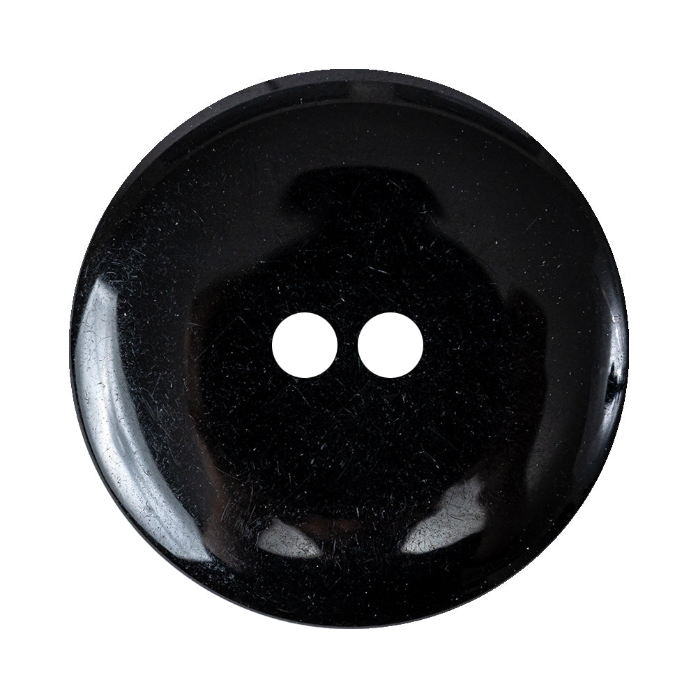 Carbon Black 2-Hole Channel Style Plastic Button - 54L/34mm Detail