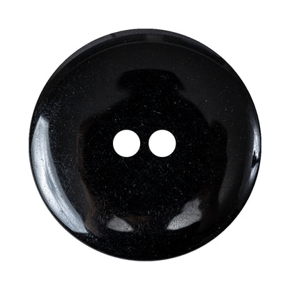 Carbon Black 2-Hole Channel Style Plastic Button - 54L/34mm Detail