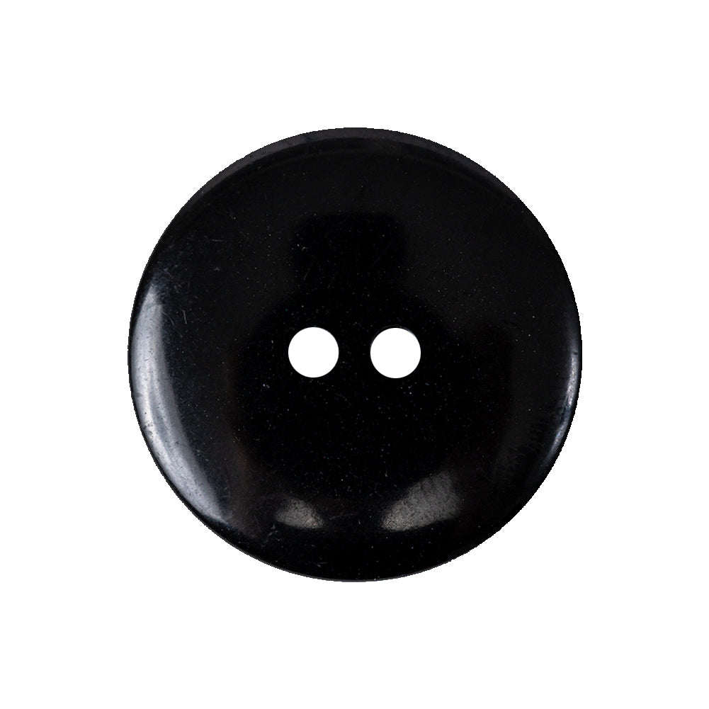 Carbon Black 2-Hole Channel Style Plastic Button - 40L/25.5mm Detail