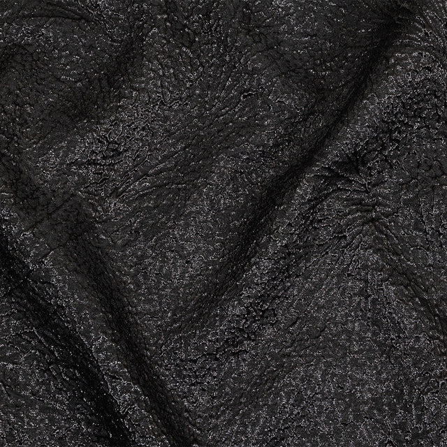 Metallic Black Fanning Leaf Veins Luxury Brocade