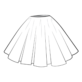 A white skirt with a black bottom and a white bottom