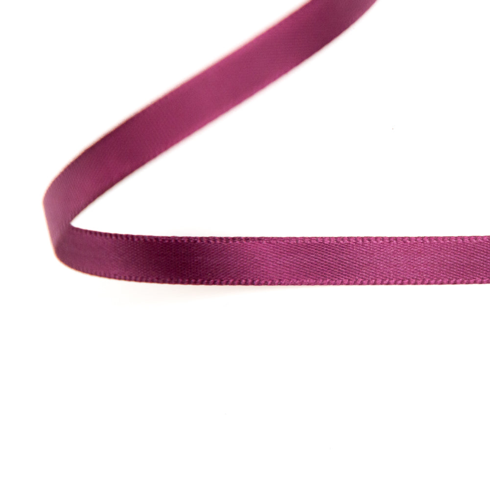 1/4" Currant Single Face Satin Ribbon Detail