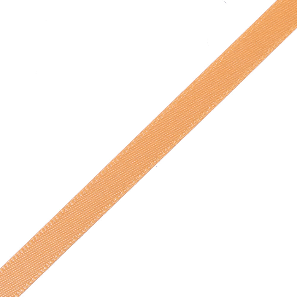 1/4" Tangerine Single Face Satin Ribbon Detail