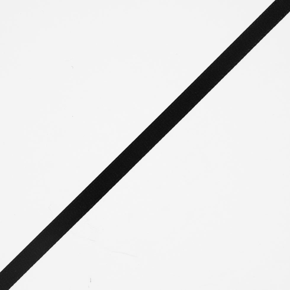 1/4" Black Single Face Satin Ribbon