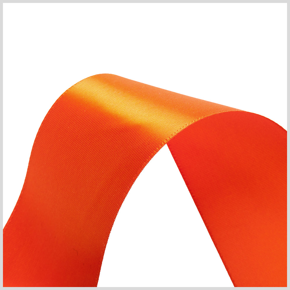 1.5" Orange Single Face Satin Ribbon Detail