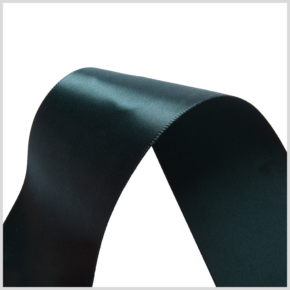 1.5" Midnight Jade Single Face Satin Ribbon Detail