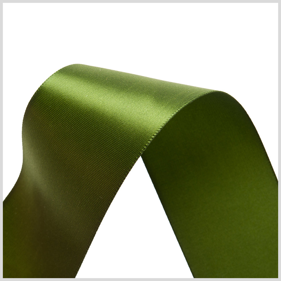 1.5" Moss Green Single Face Satin Ribbon Detail