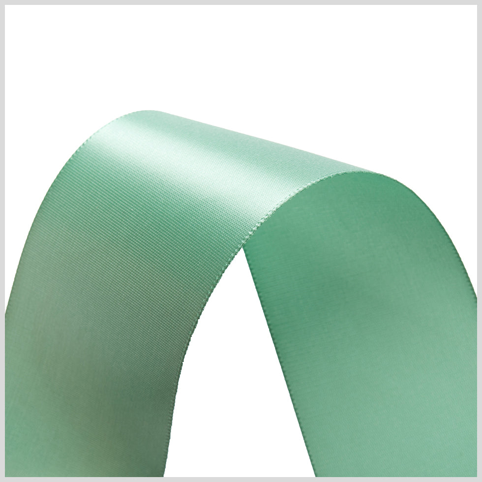 1.5" Sea Green Single Face Satin Ribbon Detail
