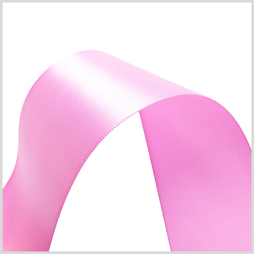 1.5" Bubble Gum Single Face Satin Ribbon Detail
