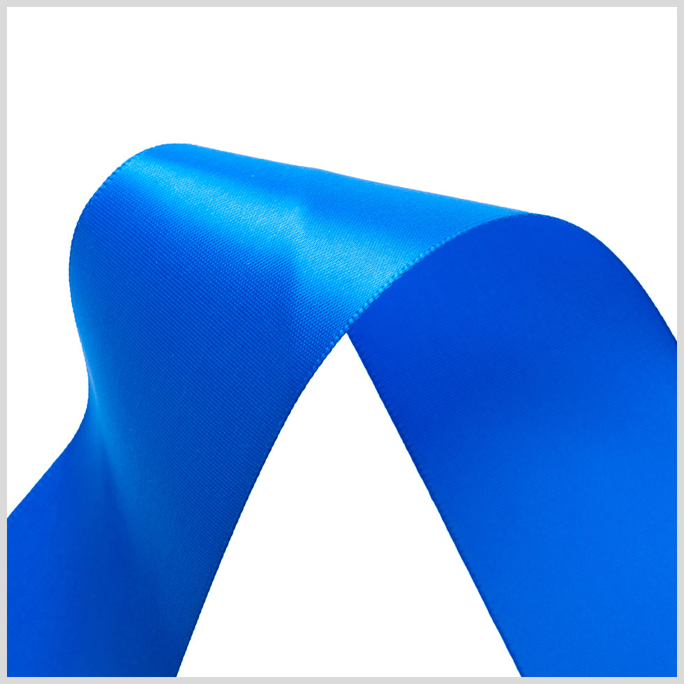 1.5" Electric Blue Single Face Satin Ribbon Detail