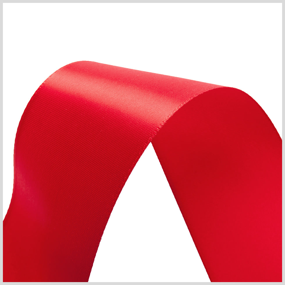 1.5" Red Single Face Satin Ribbon Detail