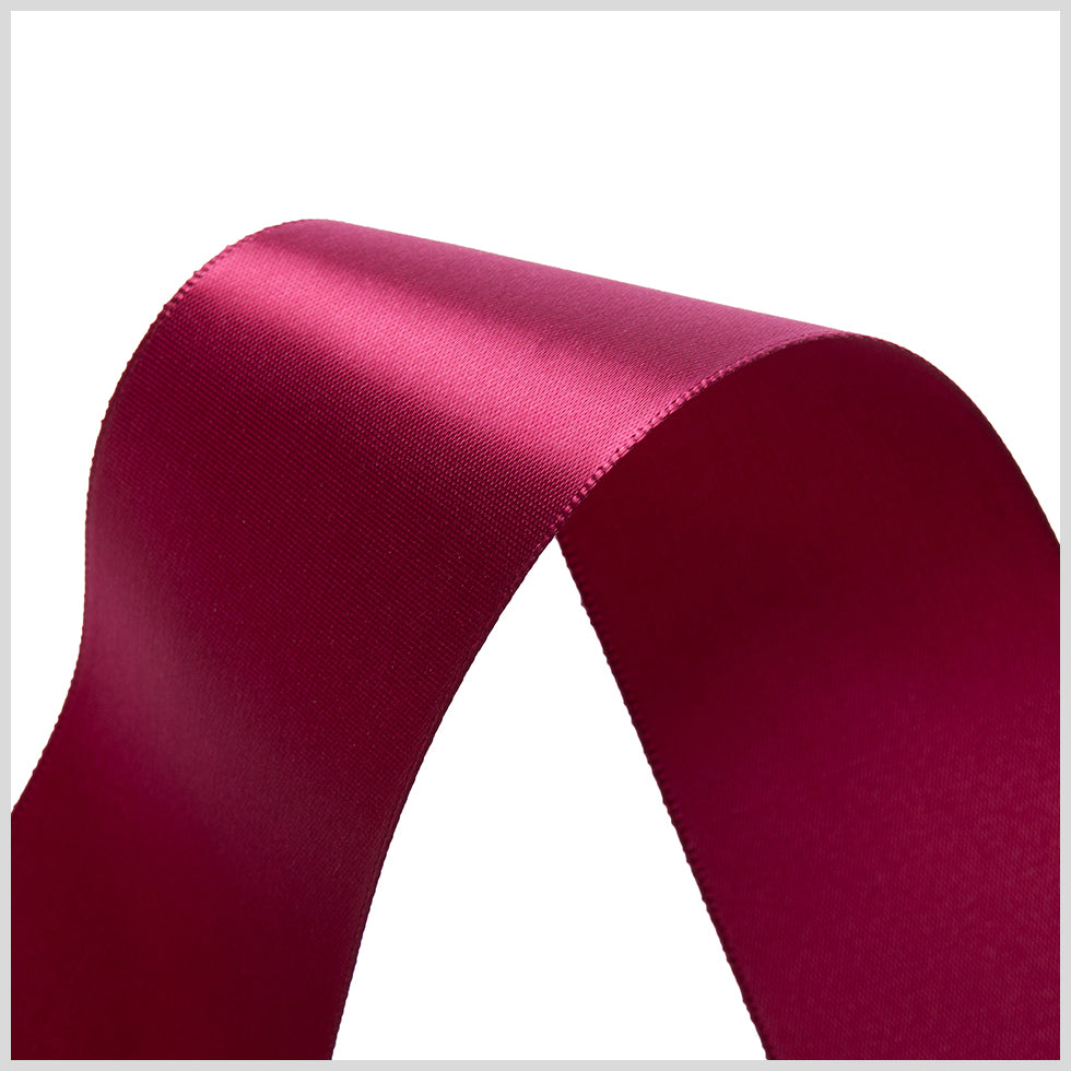 1.5" Wine Single Face Satin Ribbon Detail