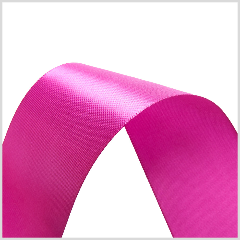 1.5" Festive Fuchsia Single Face Satin Ribbon Detail
