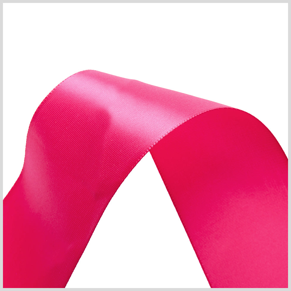 1.5" Shocking Pink Single Face Satin Ribbon Detail
