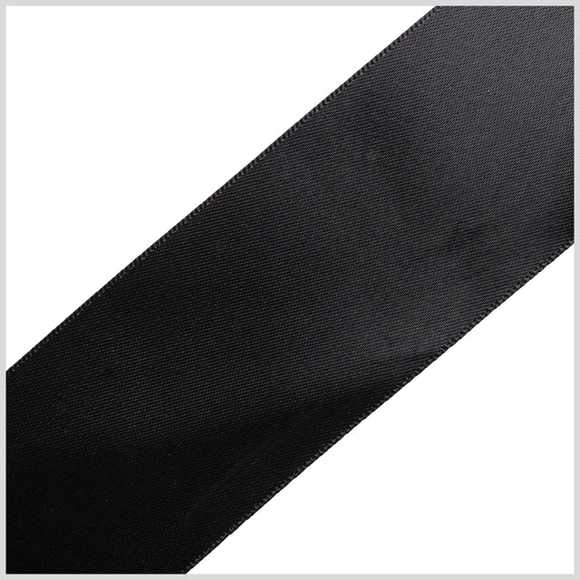 1.5" Black Single Face Satin Ribbon