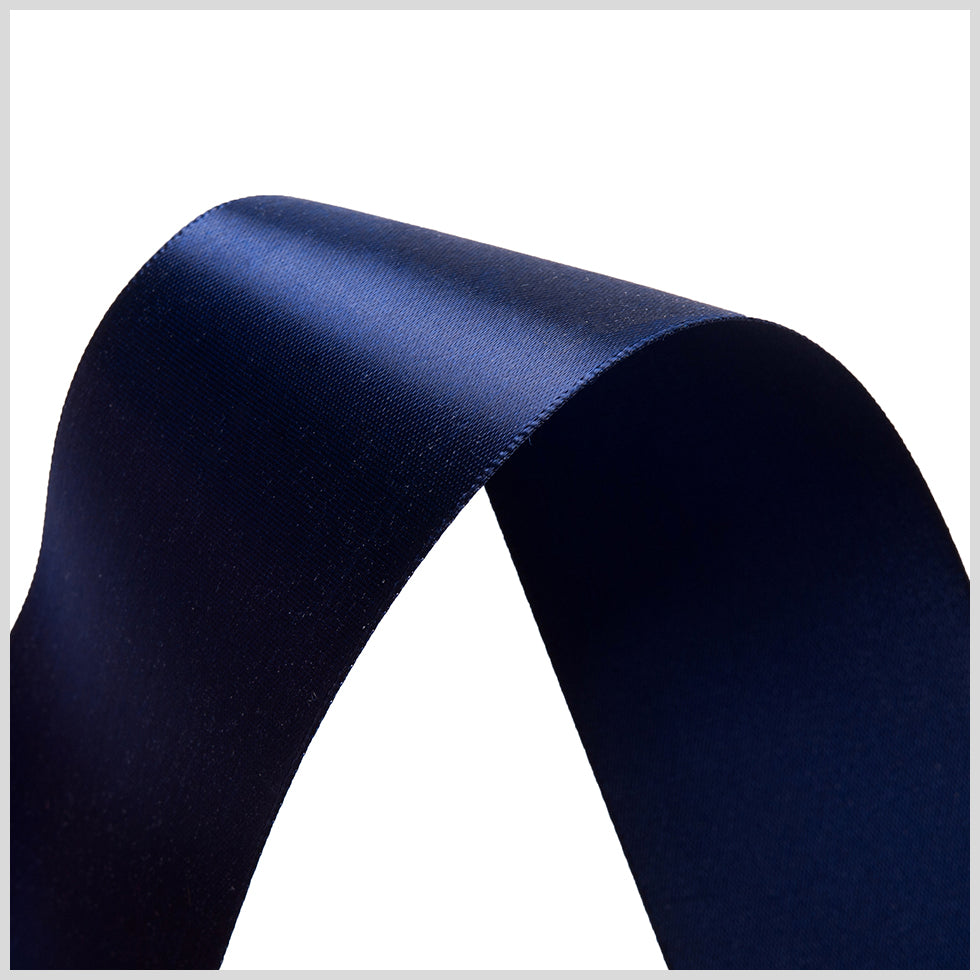 1.5" Navy Single Face Satin Ribbon Detail