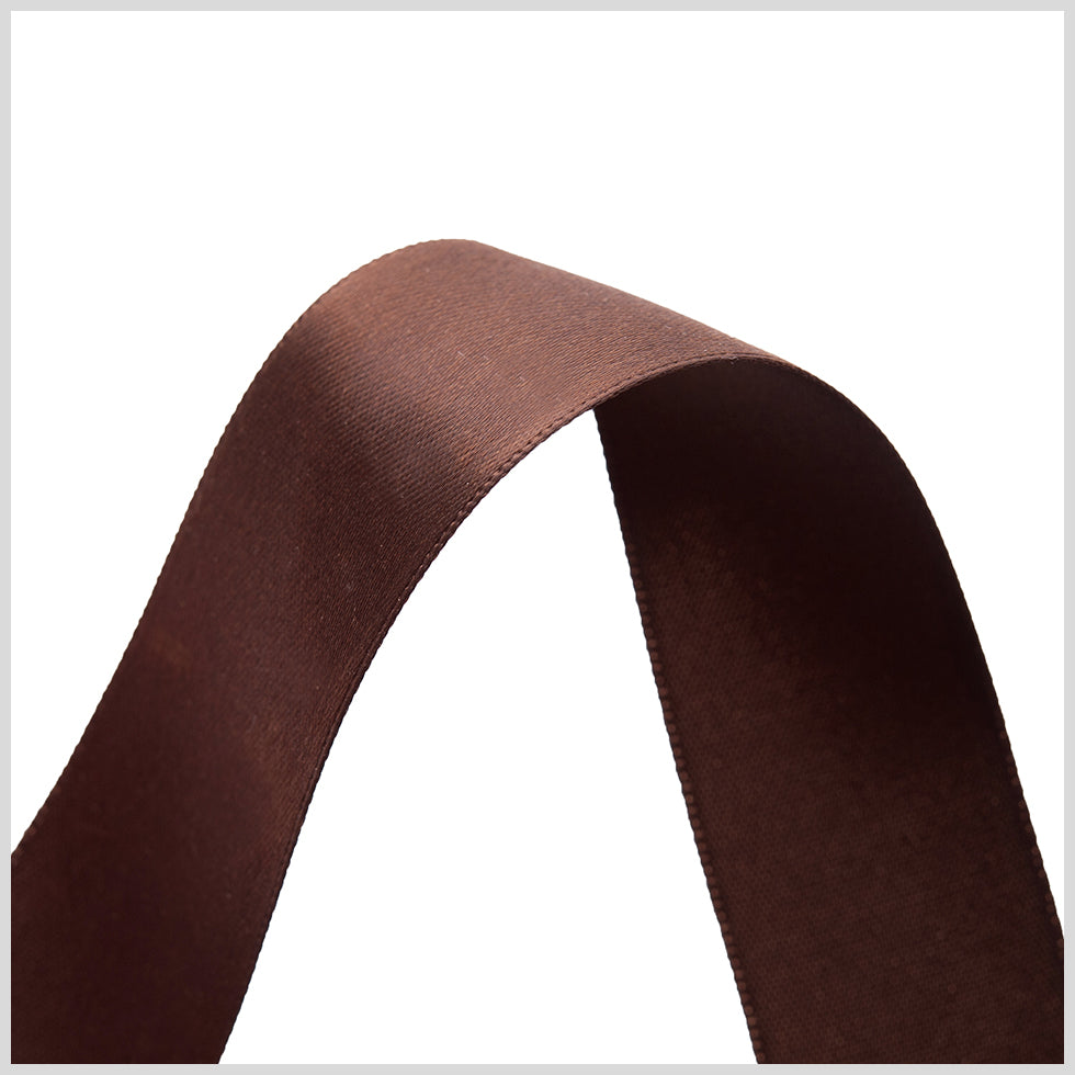 7/8" Brown Double Face Satin Ribbon Detail