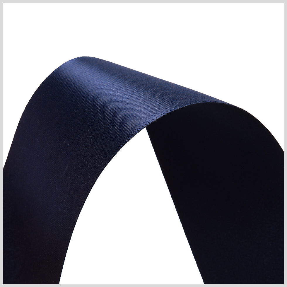 1.5" Navy Double Face Satin Ribbon Detail