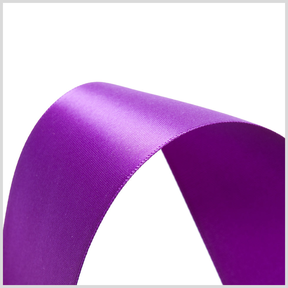 1.5" Purple Double Face Satin Ribbon Detail