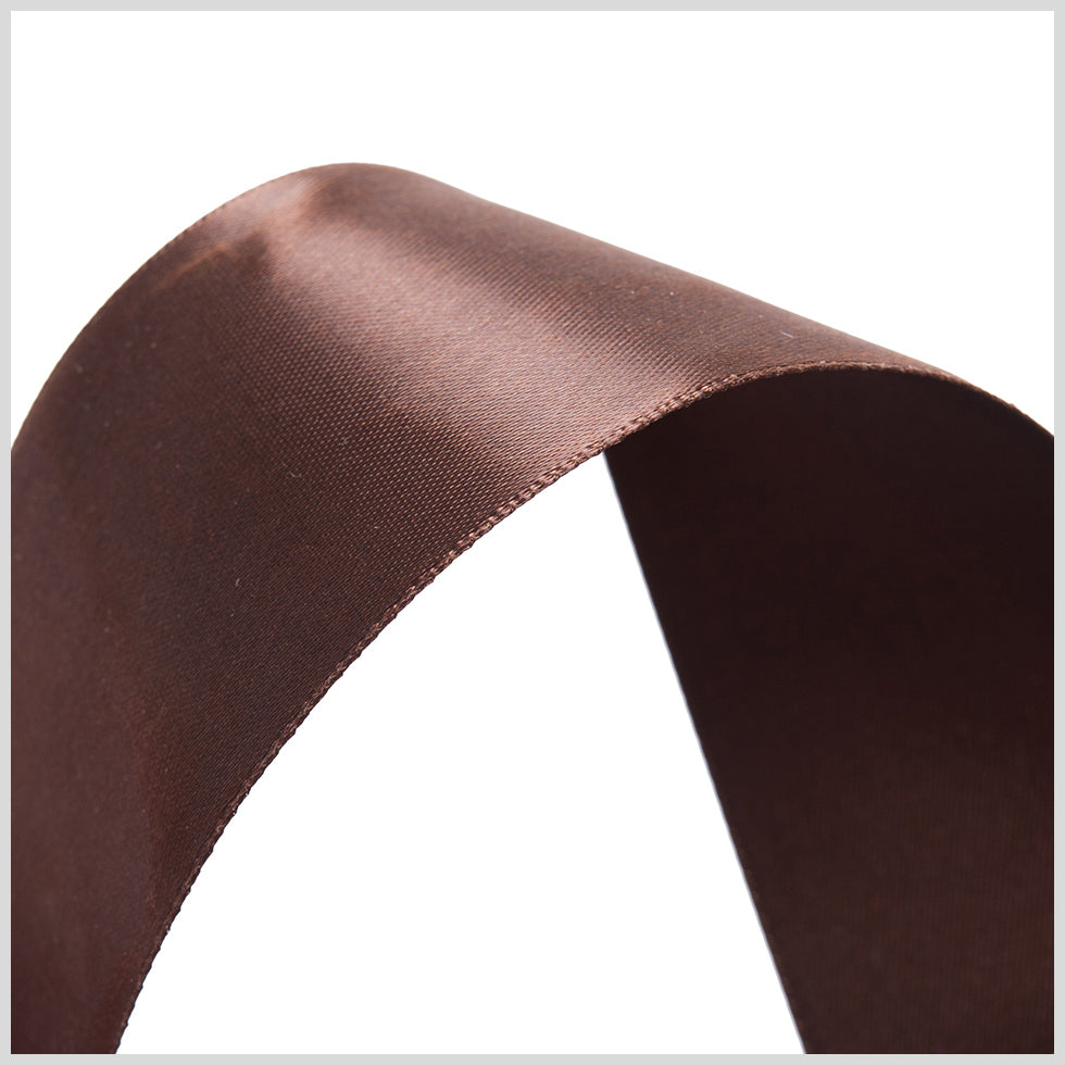 1.5" Brown Double Face Satin Ribbon Detail