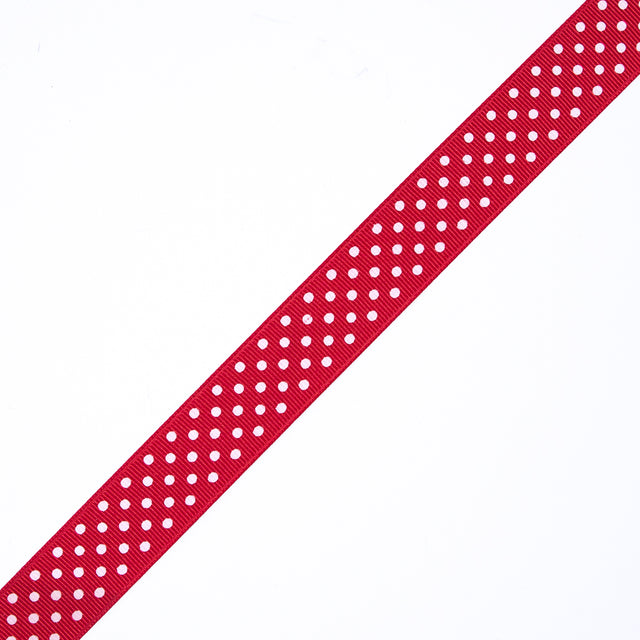7/8" Red Polka Dot Grosgrain Ribbon