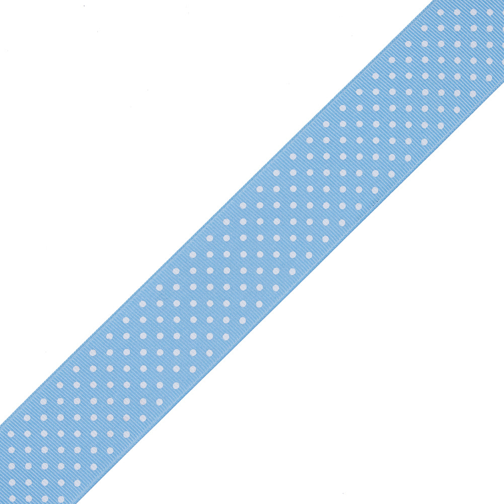 Blue Polka Dot Grosgrain Ribbon