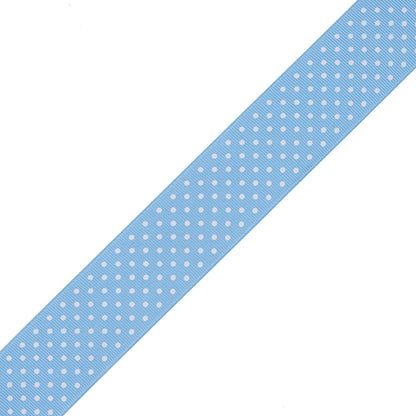 Blue Polka Dot Grosgrain Ribbon
