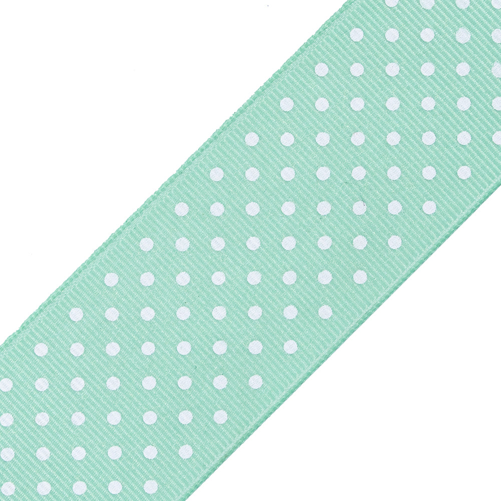 Mint Polka Dot Grosgrain Ribbon Detail