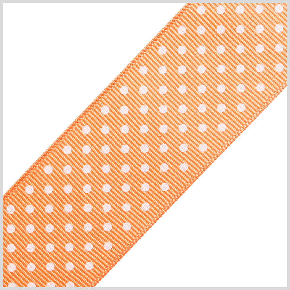 1.5" Apricot Polka Dot Grosgrain Ribbon