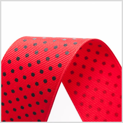 1.5" Red Polka Dot Grosgrain Ribbon Detail