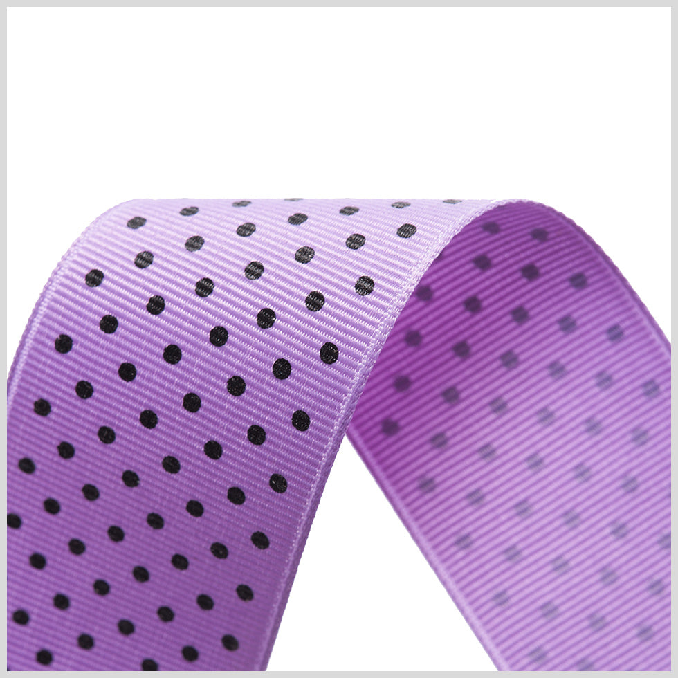 1.5" Dark Orchid Polka Dot Grosgrain Ribbon Detail