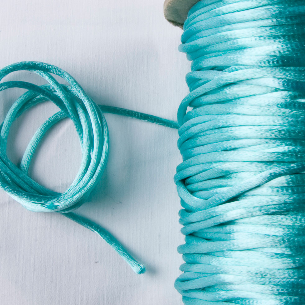 1mm Turquoise Rattail Cord Detail