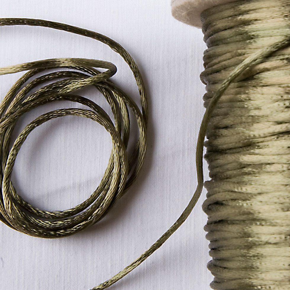 2mm Dark Olive Rattail Cord Detail